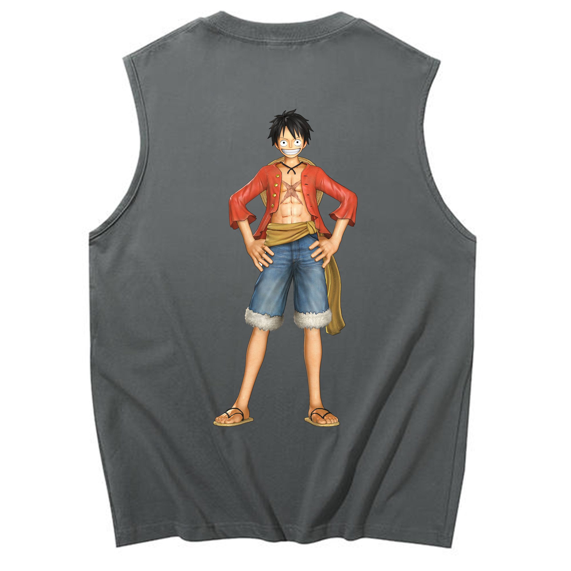 ワンピース モンキー・D・ルフィ ONE PIECE Monkey D. Luffy コットン100％タンクトップ（背面プリント）